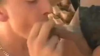 Sexy shemale and guy mutual fuck in pool