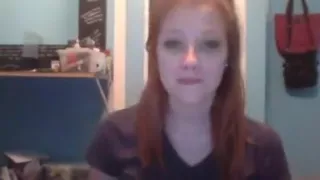 Hot redhead college girl strips and masturbates