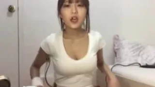 Cute korean girl dancing in webcam show