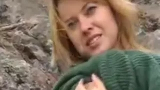 Cute russian babe krista masturbates outdoor