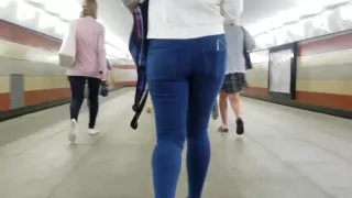 Behind the sweet girl s ass in the subway