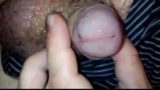 Chubby piss explosion and cum