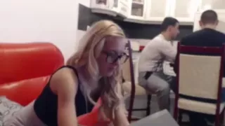 Wife plays behind husband and his friend