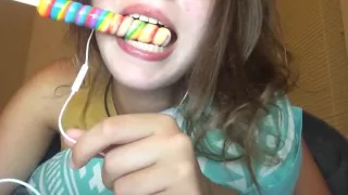 Eating lollipop