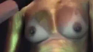 gold paint wife pussy training double penetration 