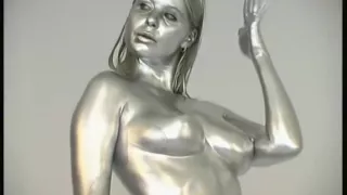 Parformance Nude Body Painting Gold Naked