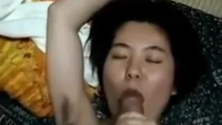 Father and daughter. Kaori drinking father semen.