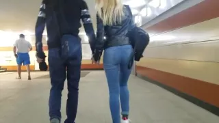 Cute blonde with deluxe ass