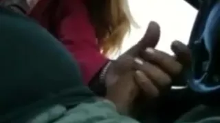 Flashing in the car handjob blowjob