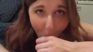 Busty girl deepthroats and make him cum with her tits