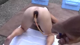 Japanese wife extreme outdoors enema