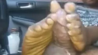 Car footjob