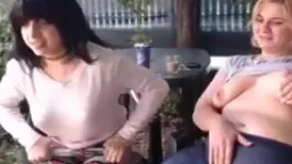 2 russian girls in public