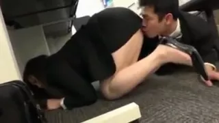 Japanese office sex on disaster prevention day