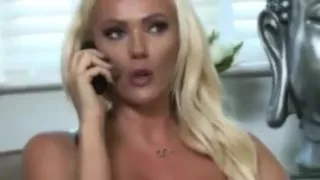 Blond with big tits ballbusting