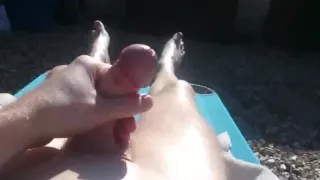 New sunbathing naked and cumming