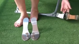 Sexy feet in metal heels