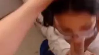 Brunette sexy blowjob big cock