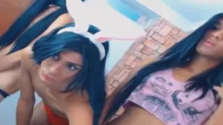 Awesome Three Tranny Strip and Masturbate Cock