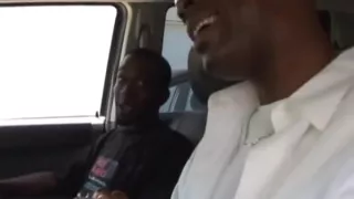 Black woman in blue dress fuck young guy