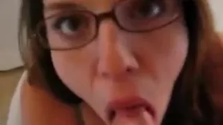 girlfriend  shows her skills nerdy glass