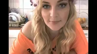 Blonde Milf show private cam in the kitchen