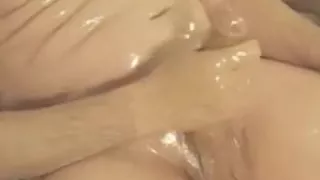 Robin jerking his shaved oiled uncut monstercock 166