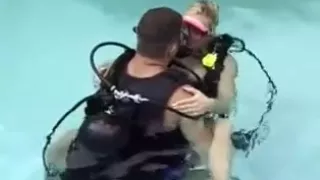 Hot blonde first time scuba fuck