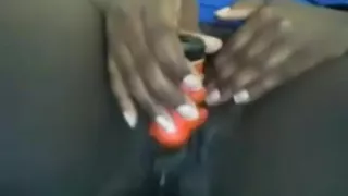 Black amateur babe masturbating