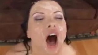 Horny girl amazing cum shower