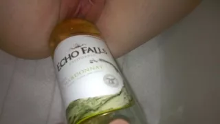 Wy wife with a bottle of wine