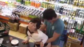 Sexy japanese in shop