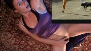 college girl watching bullfight and masturbate