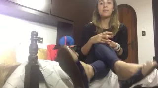 Sapatilhas apos viagem de 12 horas