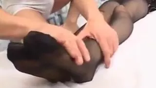 Japanese milf no panty black pantyhose