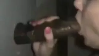 Amateur wife sucks and fucks bbc at gloryhole