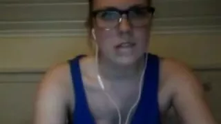 Slim norwegian with glasses teasing