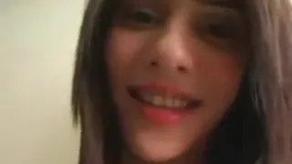 Beautilful pale asian shemale fucks in fishnets