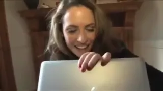 Secretary in stockings