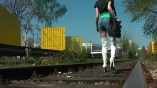 Incredible amateur Solo Girl, Outdoor sex clip