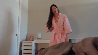 Perfect brunette blowjob and cum in mouth