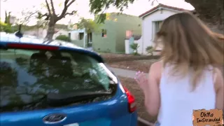 Stranded teen Kristen Scott flashes her pussy for cash