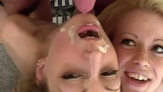 Amazing homemade Threesomes, Cumshots sex clip