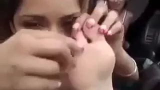 Horny homemade Lesbian, Outdoor sex scene