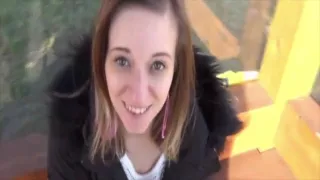 college girl public sex in pantyhose at the bus stop