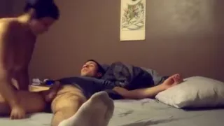 Latina wife rides white cock