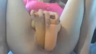 German teen with huge dildo's 2