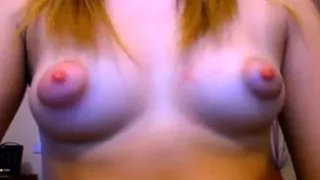 Hot college girl small pert tits boobs puffy pink nipples