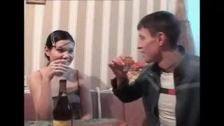 Fucks girlfriend in the kitchen.