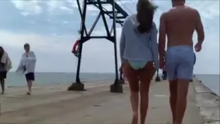 Candid bikini college girl